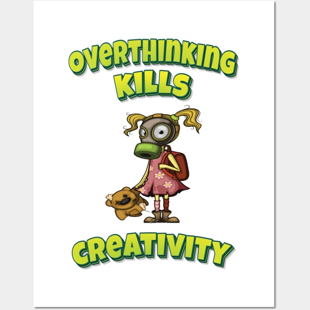 Overthinking Kills Creativity Apocalypse Girl Wall Art by ProjectX23 Orange